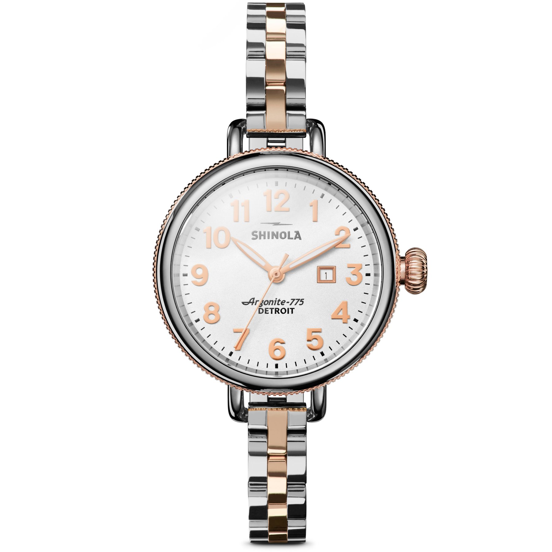 Shinola Birdy 34mm Silver Rose Gold