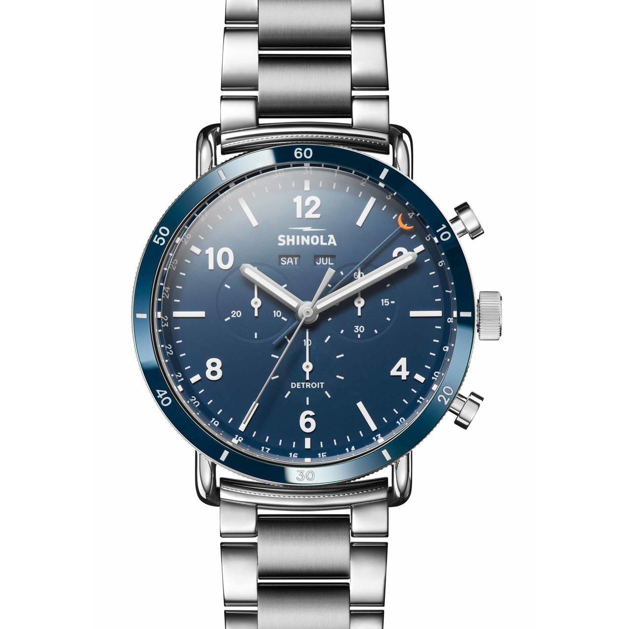 Shinola Canfield Sport Chrono Calendar 45mm Midnight Blue Steel