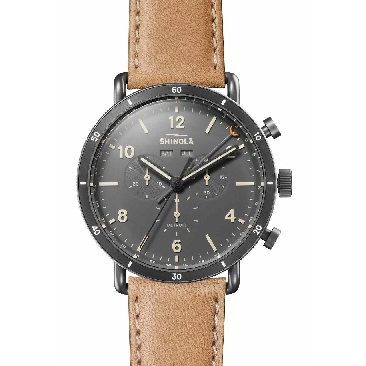 Shinola Canfield Sport Chrono Calendar 45mm Gunmetal Natural