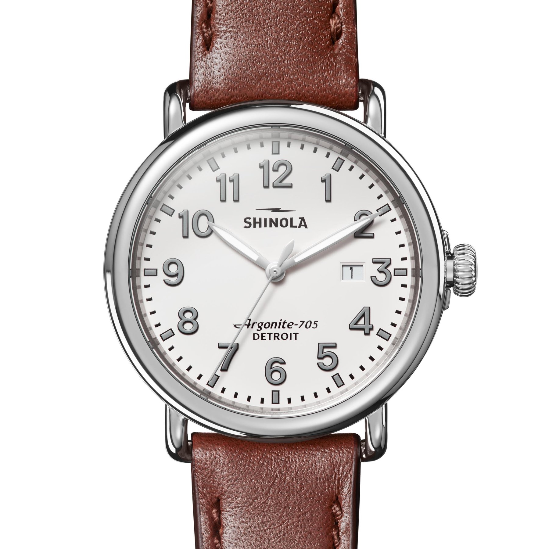 Shinola Runwell 41mm Alabaster Brown