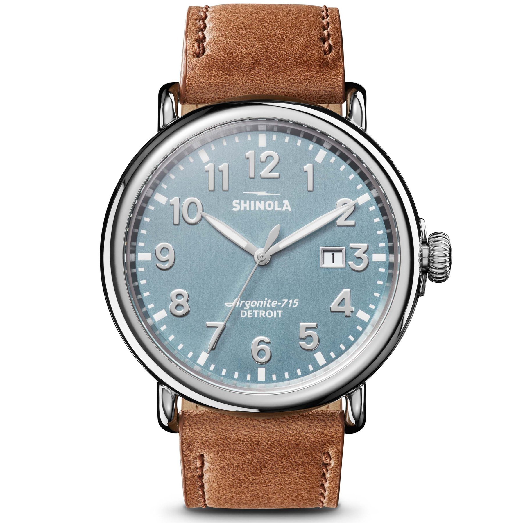 Shinola The Runwell 47mm Light Blue Brown