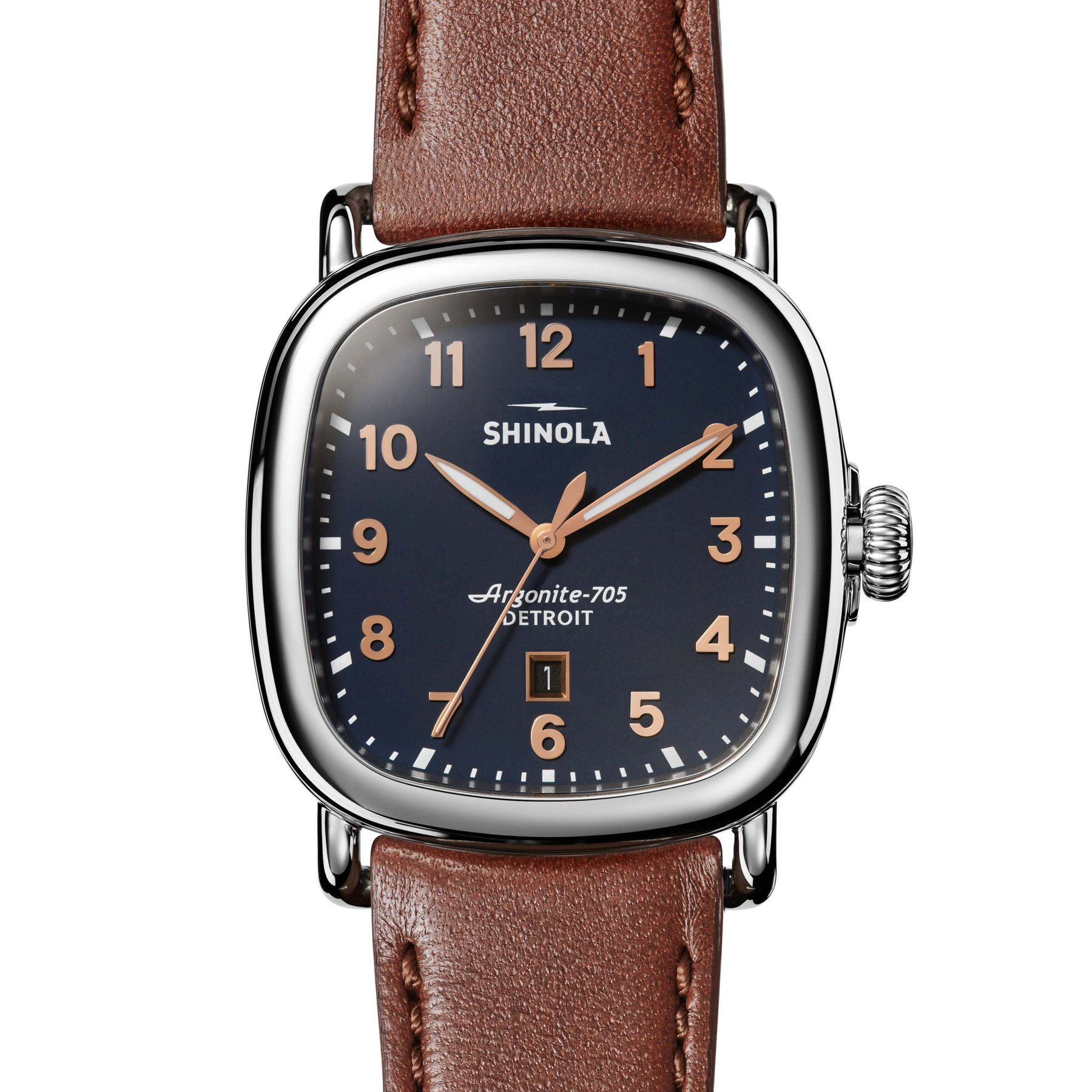 Shinola Guardian 41mm Midnight Blue Brown