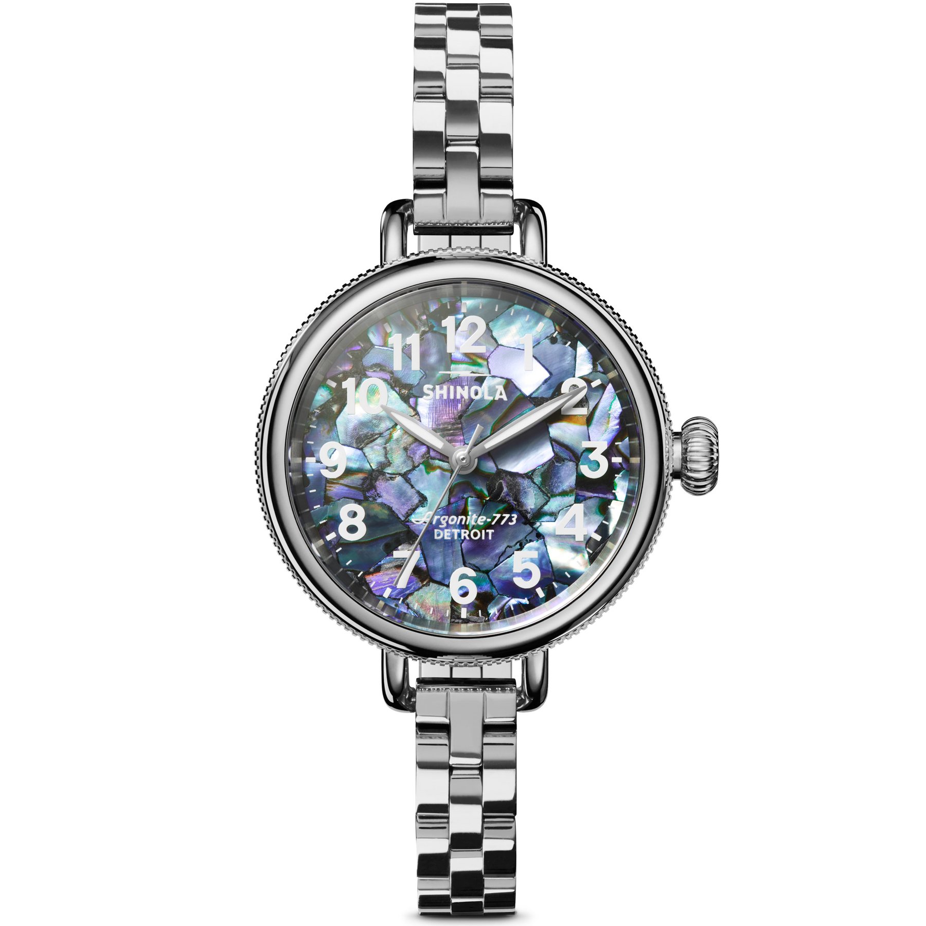 Shinola Birdy 34mm Abalone Mosaic Silver