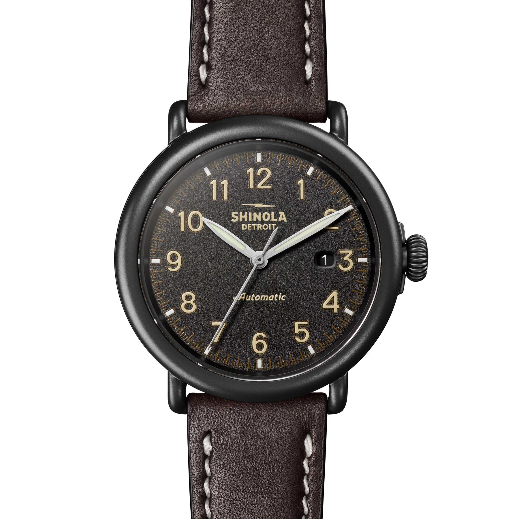 Shinola Runwell 45mm Automatic Dark Brown Black