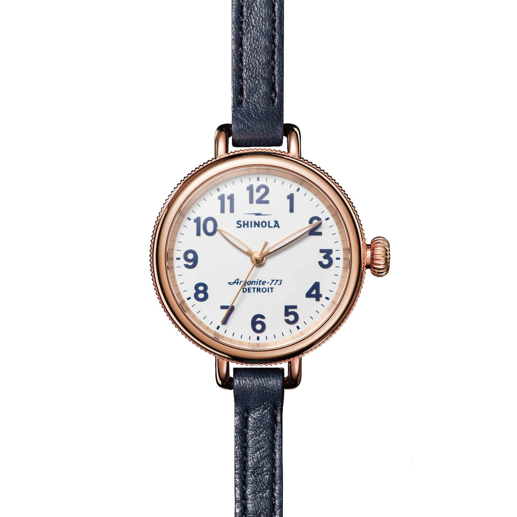 Shinola 34mm Birdy Rose Gold White