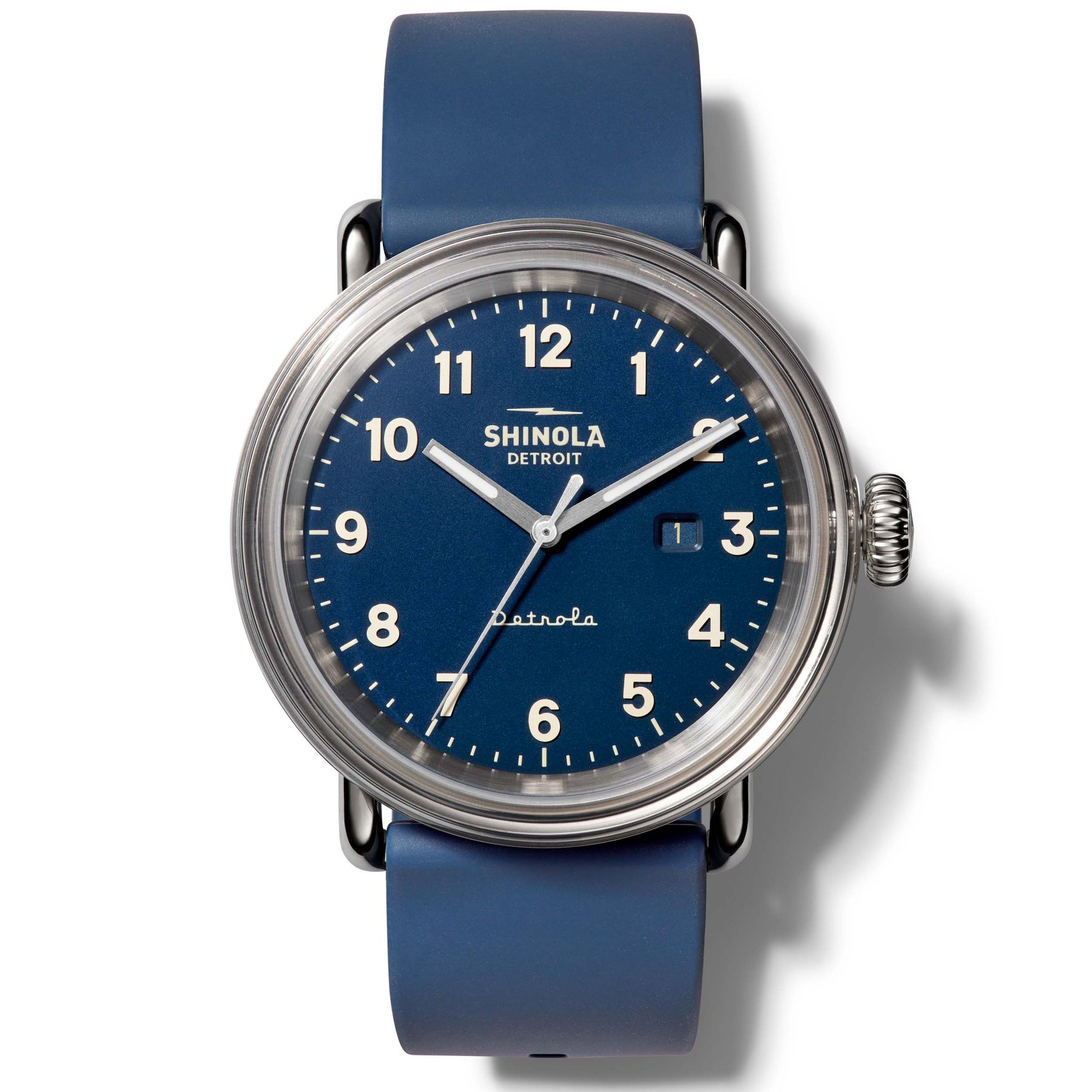 Shinola Detrola 43mm The Daily Wear Silver Blue