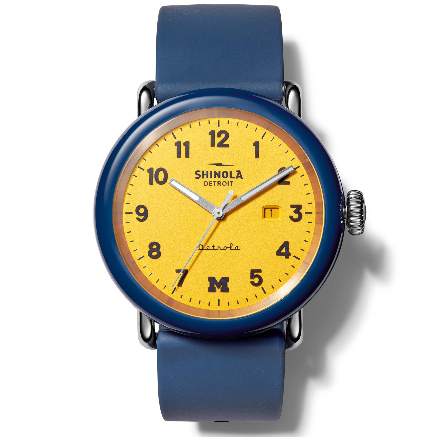 Shinola Detrola 43mm The Wolverine Blue Yellow