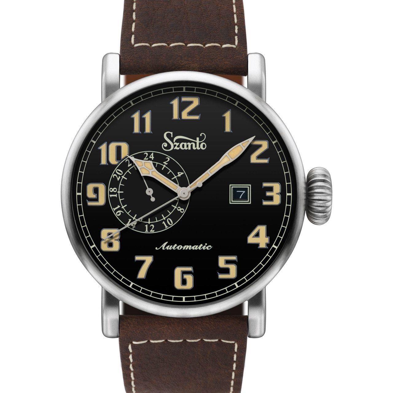 Szanto Big Aviator Automatic Black Brown