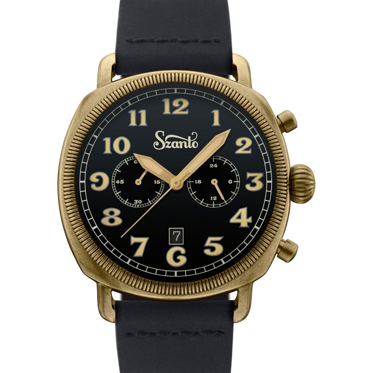 Szanto Coin Cushion Chronograph Antique Bronze Black