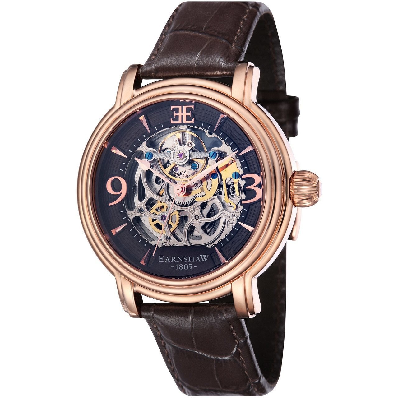 Thomas Earnshaw Longcase Automatic Rose Gold Brown