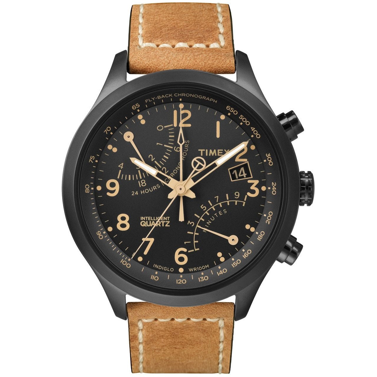 Timex Intelligent Quartz Flyback Chrono Black Tan