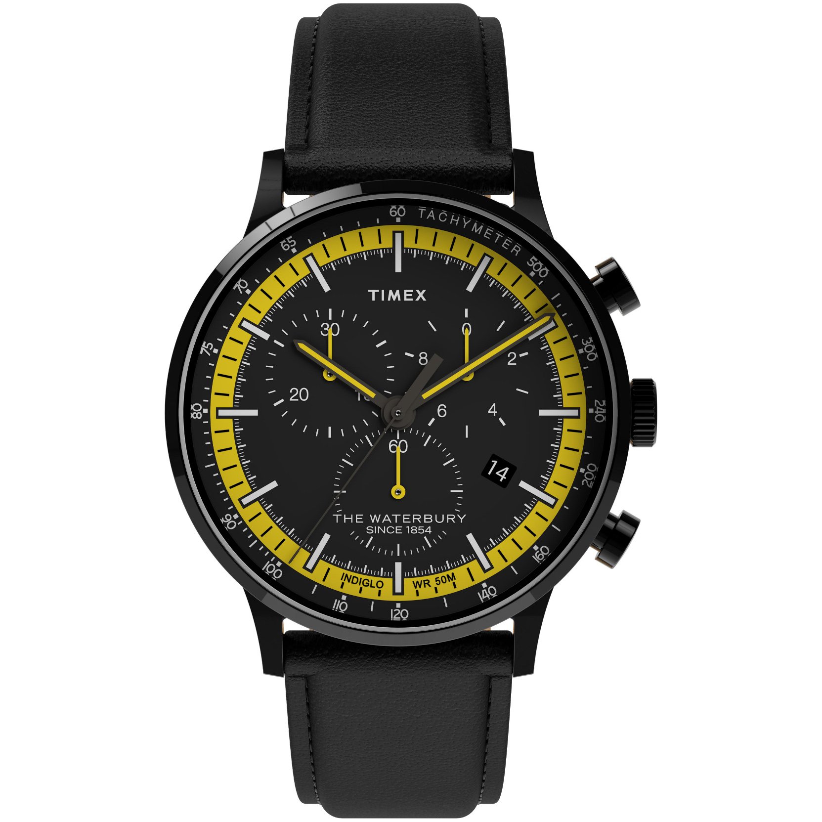 Timex Waterbury Classic 40mm Chronograph Black Yellow