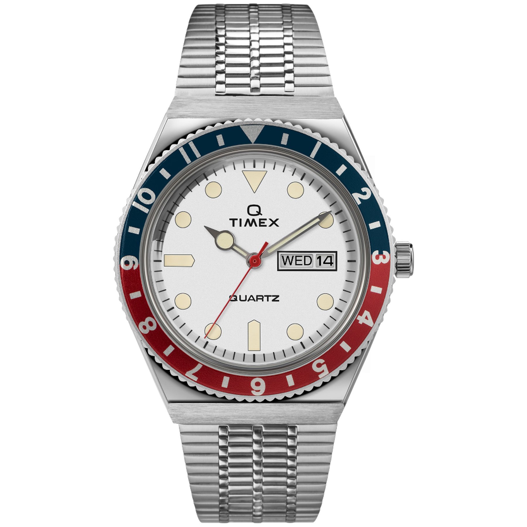 Timex Q 1979 Reissue 38mm Blue Red White