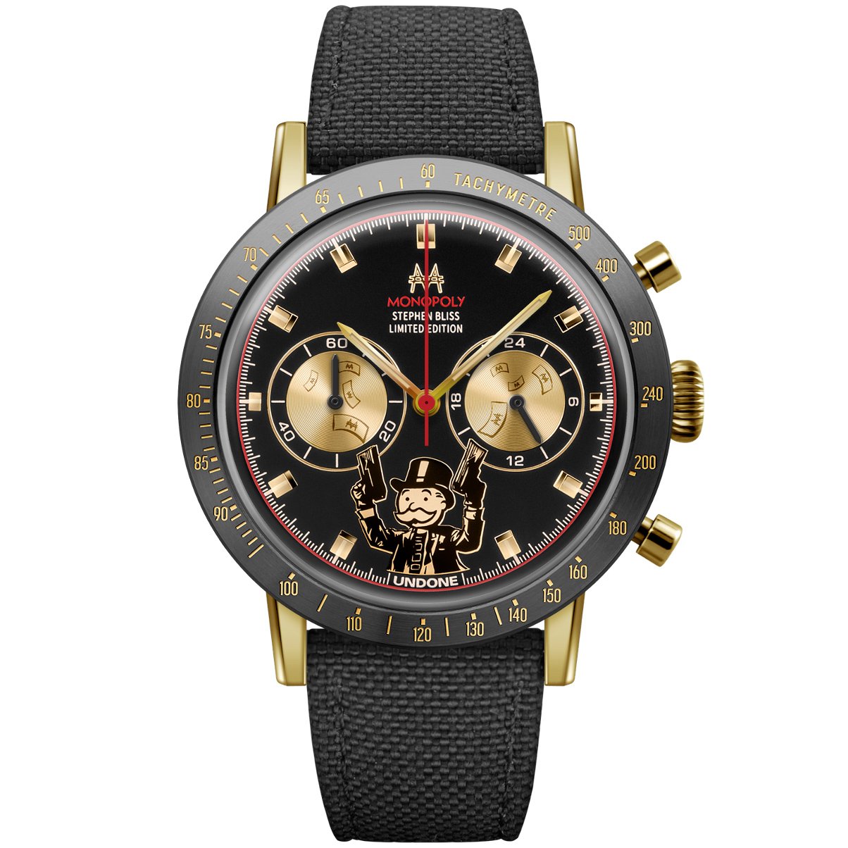 Undone Monopoly Moneyman Chronograph The Godfather Gold Black Li